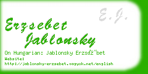 erzsebet jablonsky business card